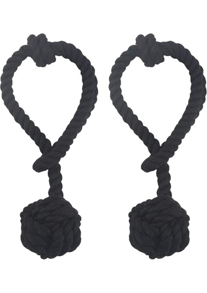 2 Adet El Yapımı Pamuklu Halat Perde Bağları Halat Düğüm Topu Dekoratif Bağlar Tutucular Ev Aksesuarları Perdeler- B (Yurt Dışından)