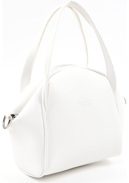 Beyaz SHK132 Suni Deri, Fermuarlı Tek Bölmeli, Çıtçıt Detaylı ,el, Kol ve Omuz Çantası fiyatları