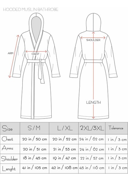 Kapüşonlu Unisex 4 Katlı Müslin Bornoz/sabahlık