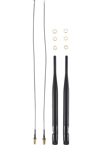 2 x 6dbi 2,4ghz 5ghz Dual Band Wifi Rp-Sma Anten + 2 x 35CM U.fl / Ipex Kablo (Yurt Dışından)