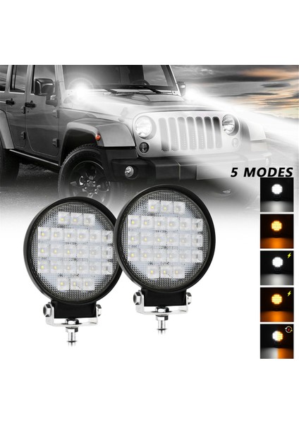 Inç Yuvarlak LED Çalışma Lambası, 2 Adet 72W Projektör Lambası Arazi Araçları, Kamyon, Traktör, Araba, Tekne, Atv, Utv Için (Yurt Dışından) fırsatları