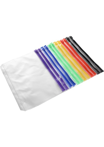 12 Adet A5 Boyutunda 6 Delikli Fermuarlı Klasör Cebi 6 Halkalı Defter Klasörleri Için Klasörler (Yurt Dışından) fiyatları