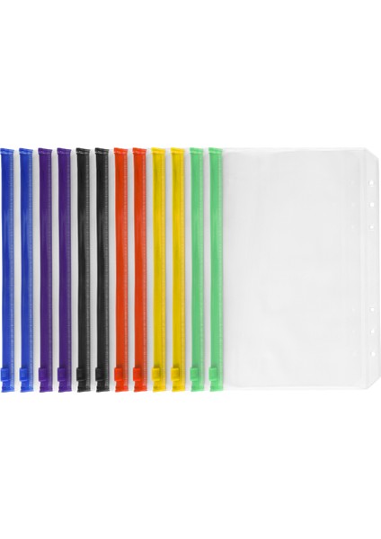 12 Adet A5 Boyutunda 6 Delikli Fermuarlı Klasör Cebi 6 Halkalı Defter Klasörleri Için Klasörler (Yurt Dışından) modelleri