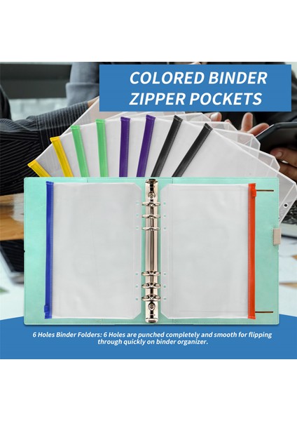 12 Adet A5 Boyutunda 6 Delikli Fermuarlı Klasör Cebi 6 Halkalı Defter Klasörleri Için Klasörler (Yurt Dışından) indirimleri