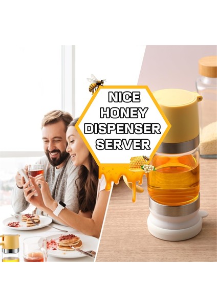 Bal Dağıtıcı Kavanoz, 10 Oz Damlamayan Saplı Cam Bal Damlatıcı, Ekmek, Kahve Veya Çay Için Bal Şurubu Dağıtıcı (Yurt Dışından) fırsatları