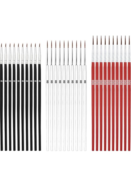 30 Adet Küçük Detay Boya Fırçası, 3 Boyut 0 00 000 El Sanatları Suluboya Akrilik B Için Küçük Çizgili Uçlu Boya Fırçaları (Yurt Dışından)