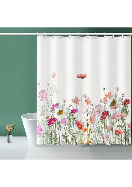 Suluboya Okaliptüs Duş Perdesi, Polyester Kumaş Su Geçirmez Duş Perdesi Setleri, Makinede Yıkanabilir Dekor Banyo Perdesi (Yurt Dışından) indirimleri