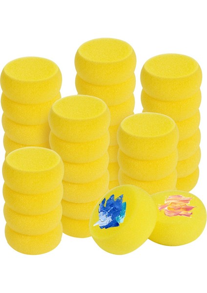 70 Adet Yuvarlak Boyama Süngeri 3 Inç Sarı Sentetik Sünger Suluboya Sanatçı Süngeri Boyama, Seramik, Kil, Sanat ve El Sanatları Için (Yurt Dışından)