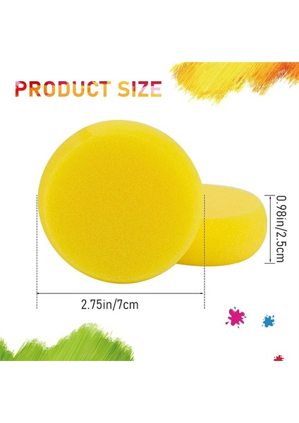 70 Adet Yuvarlak Boyama Süngeri 3 Inç Sarı Sentetik Sünger Suluboya Sanatçı Süngeri Boyama, Seramik, Kil, Sanat ve El Sanatları Için (Yurt Dışından) modelleri