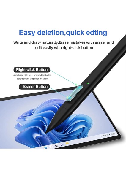 Surface Pro 9/8/7/6/5/4/3/x, Surface Go 3/2/1, Book 3/2/1, Dizüstü Bilgisayar 4/3/2/1, Studio /2/1 ve Usb-C Şarj Cihazı Için Slim Pen 2 (Yurt Dışından) fiyatları