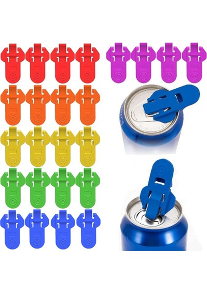 24 Adet Manuel Kolay Konserve Açacağı Renkli Içecek Konservesi Koruyucu Kapağı Sızdırmaz Soda Üst Halkası Kola Bira Sekmesi Açacağı (Yurt Dışından)