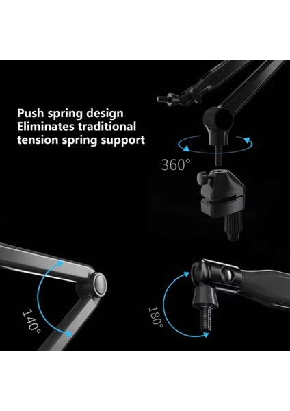 Yeni Masaüstü Mikrofon Tutucu Basın Ayarlanabilir Mikrofon Konsol Standı Süspansiyon Bomlu Makas Kolu Canlı Yayın Için (Yurt Dışından) indirimleri