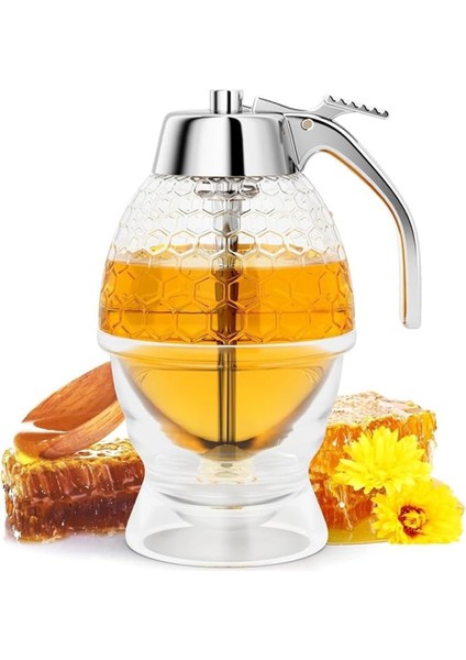 Bal Dağıtıcı Şurup Kavanozu ve Standı Petek Şeklinde Kapta Damlamasız Dağıtıcı Hassas Servis Için (Yurt Dışından) modelleri