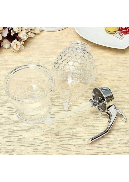 Bal Dağıtıcı Şurup Kavanozu ve Standı Petek Şeklinde Kapta Damlamasız Dağıtıcı Hassas Servis Için (Yurt Dışından) indirimleri