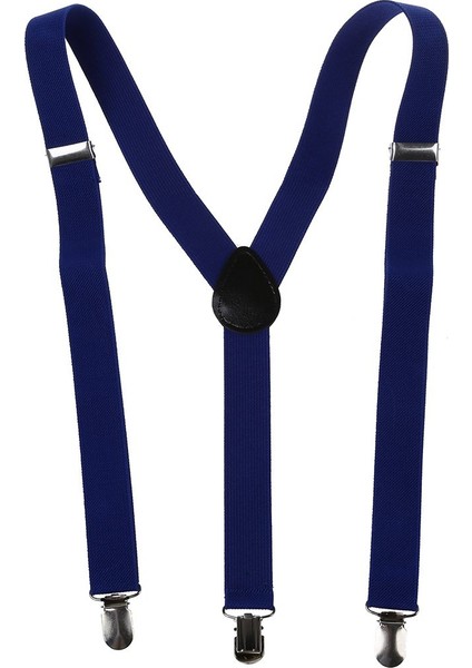Yetişkin Ayarlanabilir Metal Kelepçeli Elastik Askılar Koyu Mavi (Yurt Dışından)
