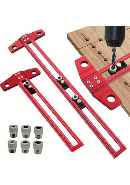 Ahşap Işleme 2'si 1 Arada Delme Konumlandırma Çizme Cetveli Çizici T Kare Dübelleme Aparatı 6/8/10 mm Matkap Manşonu 50 cm (Yurt Dışından) fiyatları