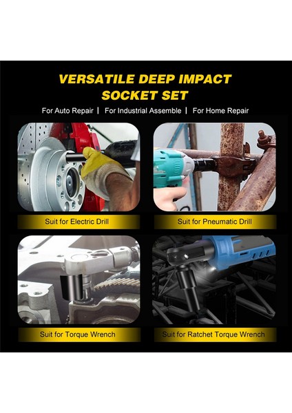10 Adet 8-24MM 1/2 Elektrikli Anahtar Soket Başlı Pnömatik Soket Lityum Elektrikli Anahtar Altıgen Ağız Uzatılmış. (Yurt Dışından) indirimleri