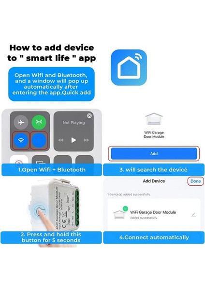 Tuya Akıllı Wifi Garaj Kapısı Açma Kontrol Cihazı Uygulaması Sesli Uzaktan Kumanda Alexa Google Home Assistant ile Çalışır (Yurt Dışından) indirimleri