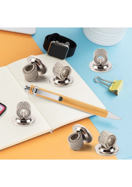 12 Adet Paslanmaz Çelik Kalem Tutucu Klipsleri Ayarlanabilir Yaylı Döngü Kendinden Yapışkanlı Kalem Klips Tutucu (Yurt Dışından) indirimleri