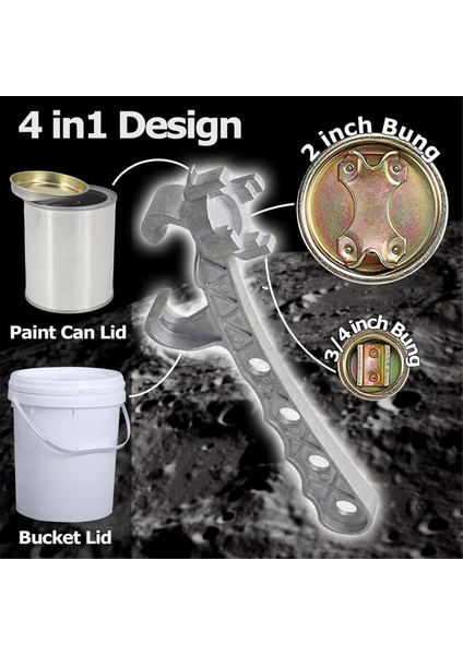 2x Alüminyum Varil Anahtarı, 5 Galonluk Metal Kova Açacağı, 10-55 Galonluk Varilleri Açmak Için, 2 Inç ve 3/4 Inçlik Tıpa Kapaklarına Uygun (Yurt Dışından) modelleri
