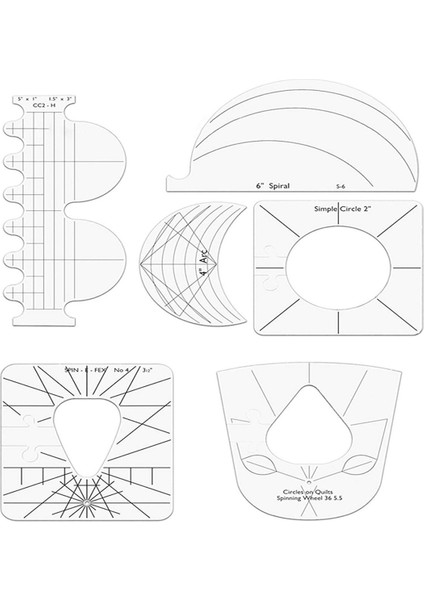 Parça Patchwork Cetvel Kapitone Araçları Şablon Seti Kendin Yap Giyim Dikiş Malzemeleri Kapitone Cetvel Dikiş Şablonu Aracı Dikiş (Yurt Dışından)