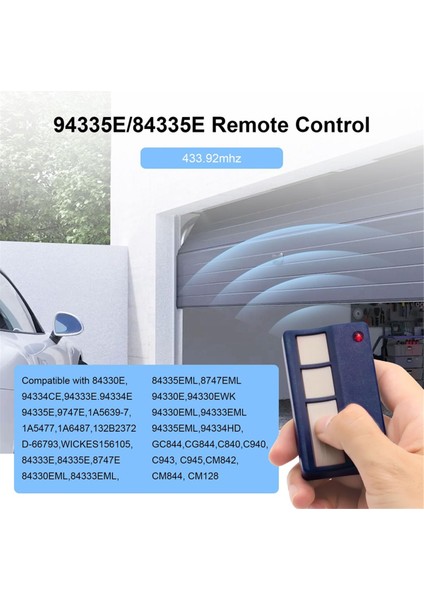Chamberlain Liftmaster Motorlift 84335EML,84333E,94333EGARAJ Kapısı Açacağı ile Uyumlu 433.92 Mhz Radyo Uzaktan Kumanda (Yurt Dışından) modelleri