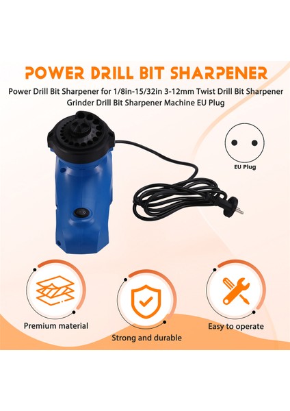1/8 Inç - 15/32 Inç 3-12 mm Bükümlü Matkap Ucu Bileyicisi Için Elektrikli Matkap Ucu Bileyici Öğütücü Matkap Ucu Bileyici Makinesi Ab Fişi (Yurt Dışından) indirimleri