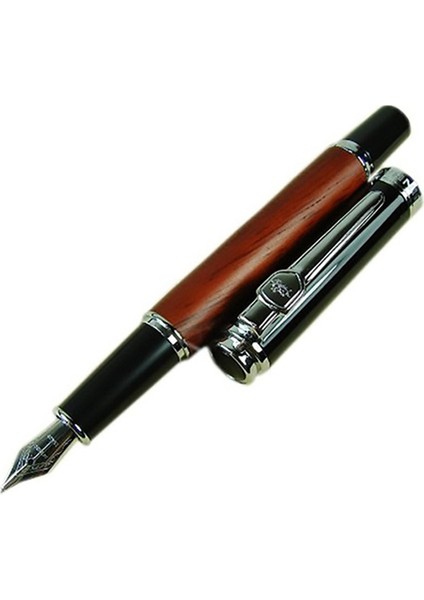 Jinhao 8802 Woody Orta Uçlu Dolma Kalem - Kırmızı+Siyah (Yurt Dışından)