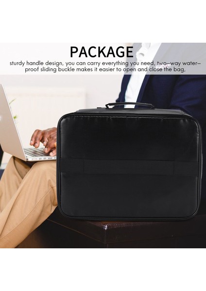 Yangına Dayanıklı Belge Saklama Kilitli Çanta, Taşıma Cüzdanı, Çok Katmanlı Taşınabilir Belge Saklama, Önemli Belgeler Için Uygun (Yurt Dışından) fiyatları