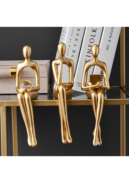 Düşünen Heykel Soyut Figür Heykel Küçük Süsler Reçine Heykel Ev Altın Soyut Heykel Ofis Dekor B (Yurt Dışından) fiyatları