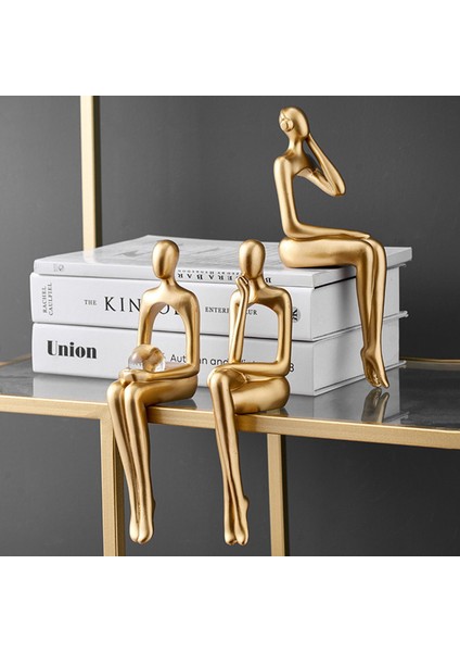Düşünen Heykel Soyut Figür Heykel Küçük Süsler Reçine Heykel Ev Altın Soyut Heykel Ofis Dekor B (Yurt Dışından) modelleri