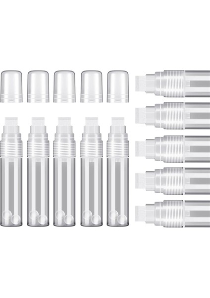 10'lu Paket Boya Kalemleri 15 mm Beyaz Boş Akrilik Kalıcı Kalem Şeffaf Akrilik Boya Kalemleri Doldurulabilir Kalem (Yurt Dışından)