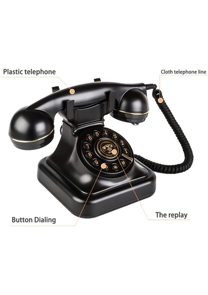 Retro Sabit Telefon, Ev Ofis Için Klasik Metal Çan Retro Telefon ile Eski Moda Vintage Sabit Hat Telefonları (Yurt Dışından) fiyatları