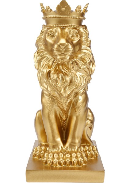Soyut Taç Aslan Heykeli Ev Ofis Erkek Aslan Inanç Reçine Heykel El Sanatları Hayvan Sanat Dekor Süsler-Altın (Yurt Dışından) fiyatları