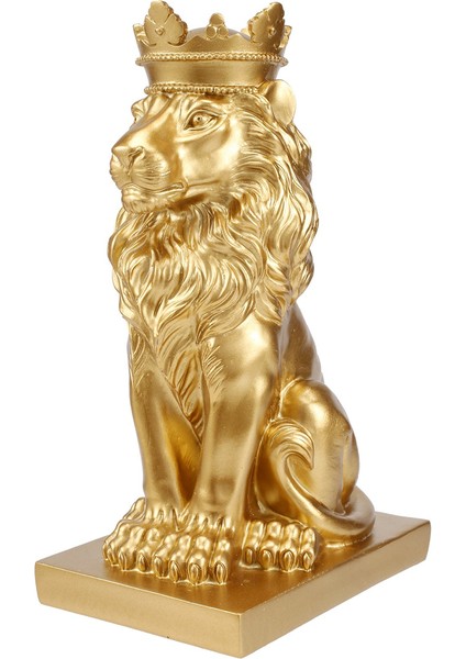 Soyut Taç Aslan Heykeli Ev Ofis Erkek Aslan Inanç Reçine Heykel El Sanatları Hayvan Sanat Dekor Süsler-Altın (Yurt Dışından) modelleri