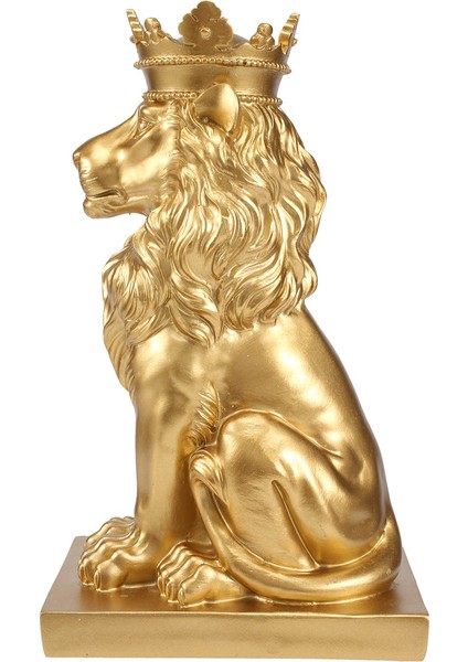 Soyut Taç Aslan Heykeli Ev Ofis Erkek Aslan Inanç Reçine Heykel El Sanatları Hayvan Sanat Dekor Süsler-Altın (Yurt Dışından) fırsatları