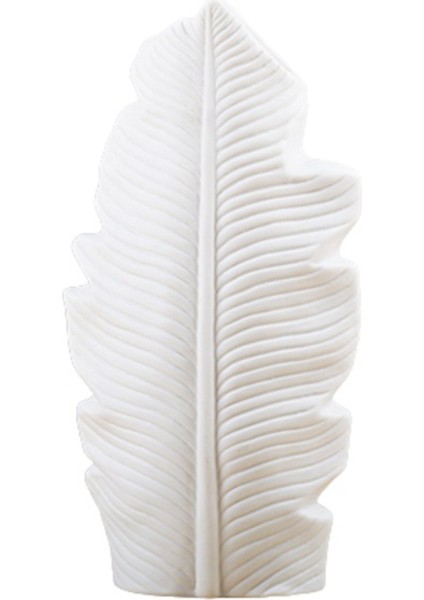 Tüy Seramik Vazo Yaprak Şekli Saksı Balkon Ofis Süsü Yatak Odası Oturma Odası Masaüstü Ev Dekorasyonu Beyaz (Yurt Dışından)