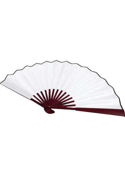 Erkek Kadın Ahşap Saplı Kumaş Katlanır El Fanı 13 Inç Uzunluk Beyaz (Yurt Dışından) fiyatları