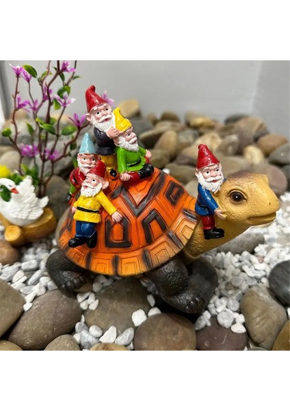 Bahçe Kaplumbağası Reçine El Sanatları Kaplumbağa Heykelciği Kaplumbağa Heykeli Açık Hava Dekoru Kaplumbağa Üzerinde Oturan Cüce (Yurt Dışından) fiyatları