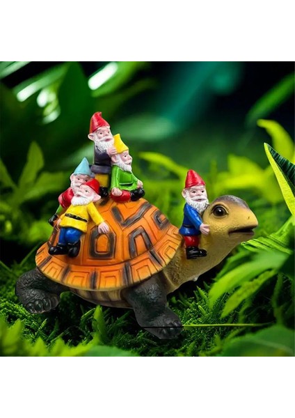 Bahçe Kaplumbağası Reçine El Sanatları Kaplumbağa Heykelciği Kaplumbağa Heykeli Açık Hava Dekoru Kaplumbağa Üzerinde Oturan Cüce (Yurt Dışından) fırsatları