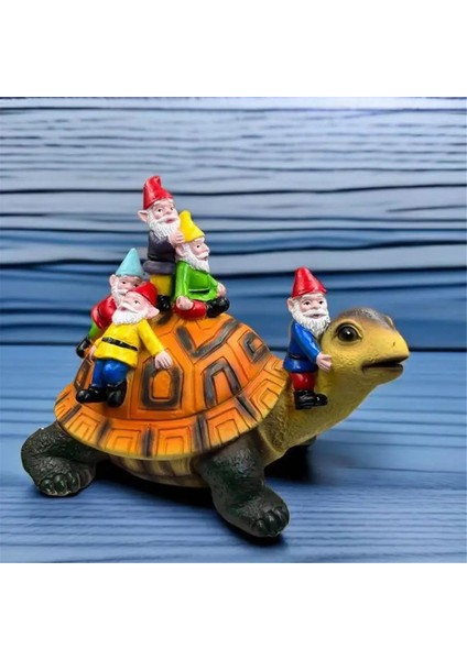 Bahçe Kaplumbağası Reçine El Sanatları Kaplumbağa Heykelciği Kaplumbağa Heykeli Açık Hava Dekoru Kaplumbağa Üzerinde Oturan Cüce (Yurt Dışından) indirimleri