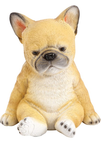 Fransız Bulldog Heykel Süs Köpek Heykeli Heykelcik Açık Bahçe Dekor Hediye-Oturan Köpek (Yurt Dışından)