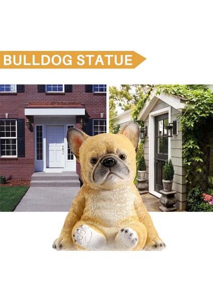 Fransız Bulldog Heykel Süs Köpek Heykeli Heykelcik Açık Bahçe Dekor Hediye-Oturan Köpek (Yurt Dışından) indirimleri