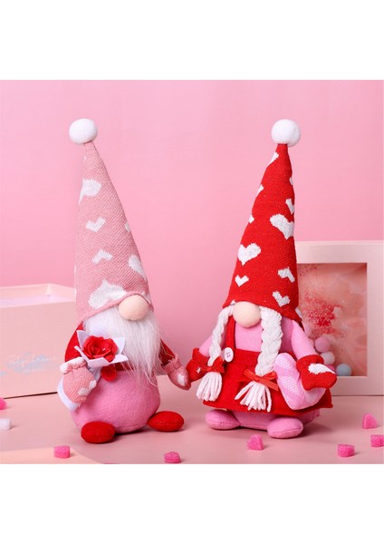 Sevgililer Günü Cüceleri Dekorasyon Peluş - 2 Adet Bay ve Bayan Iskandinav Tomte Bebek Sevgililer Günü Ev Masa Süsleri Için (Yurt Dışından) modelleri