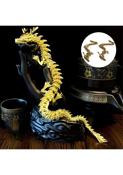 2 Adet Hareketli Eklemli Altın Ejderha, Çin Zodyak Ejderhası Koleksiyon Figürleri Masa Dekoru Süsü, 3D Ejderha Heykeli (Yurt Dışından) fırsatları