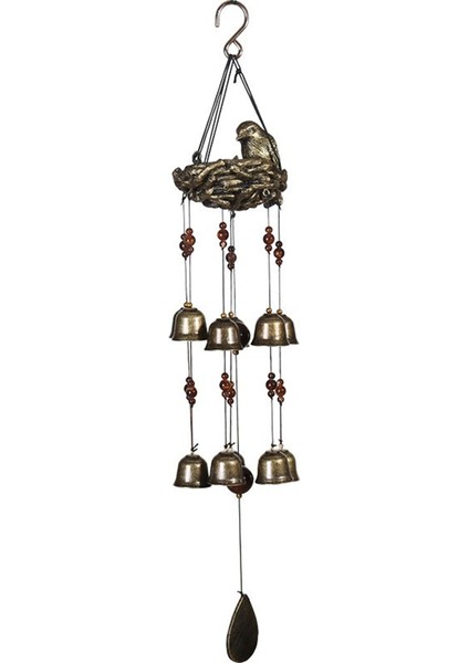 2 Adet Kuş Yuvası Rüzgar Çanları, Bahçe, Avlu, Teras ve Ev Dekorasyonu Için 12 Parça Bronz Çanlı Rüzgar Çanı (Yurt Dışından)