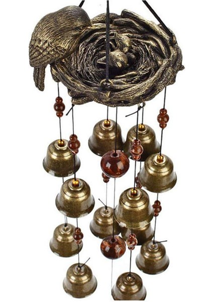 2 Adet Kuş Yuvası Rüzgar Çanları, Bahçe, Avlu, Teras ve Ev Dekorasyonu Için 12 Parça Bronz Çanlı Rüzgar Çanı (Yurt Dışından) fiyatları