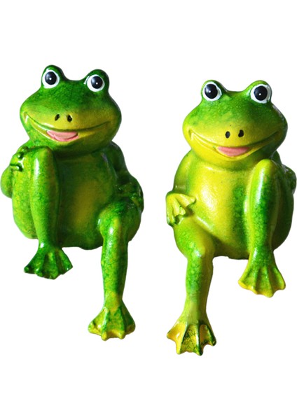 Adet/takım Sevimli Reçine Oturan Kurbağalar Heykeli Açık Bahçe Mağaza Dekoratif Kurbağa Heykel Ev Masası Bahçe Dekor Süs S2 (Yurt Dışından)