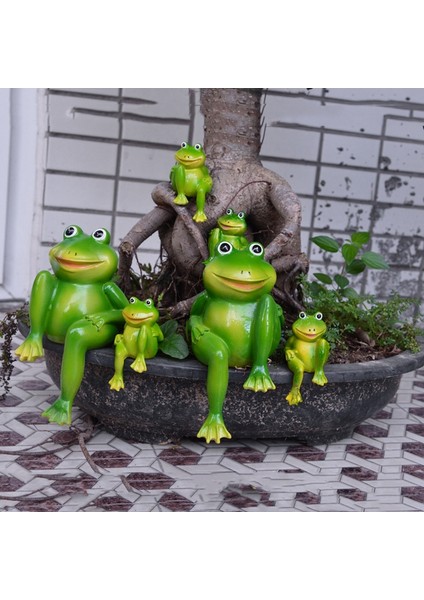 Adet/takım Sevimli Reçine Oturan Kurbağalar Heykeli Açık Bahçe Mağaza Dekoratif Kurbağa Heykel Ev Masası Bahçe Dekor Süs S2 (Yurt Dışından) indirimleri