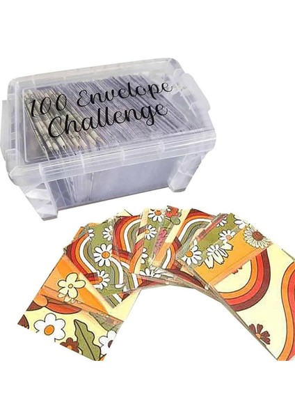 100 Zarf Para Tasarrufu Mücadelesi Bütçe Planlama El Kitabı Geri Ödeme Için Saklama Kutusu ile Ilerlemeyi Ustalaştırma (Yurt Dışından)